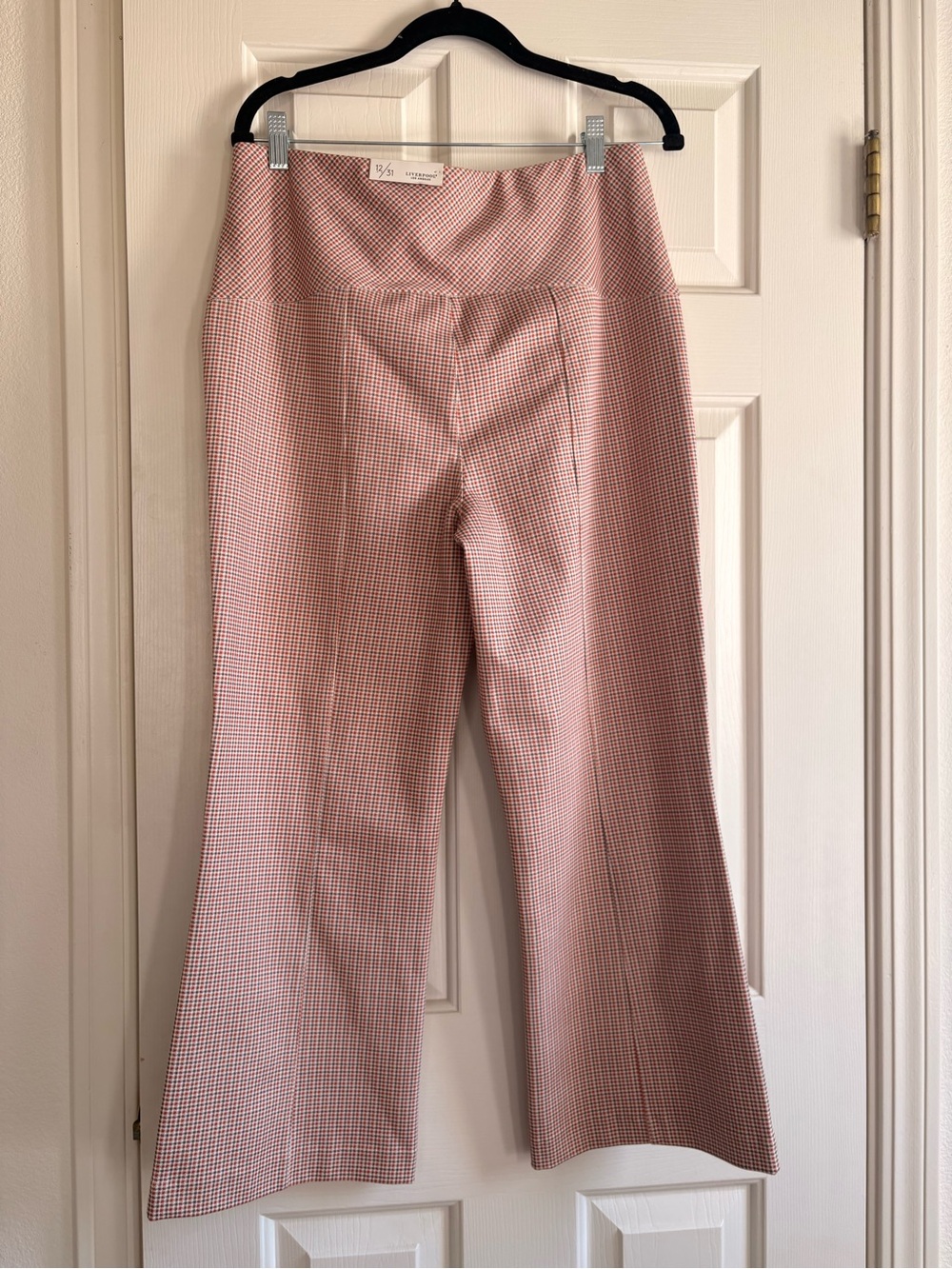 Liverpool Micro-Check Wide-Leg Pants - Picture 3 of 3